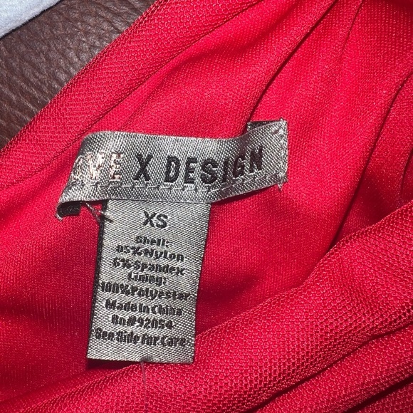 NWT Love X Design Womens Red Chiffon Midi Bodycon Dress Size XS - Picture 4 of 4